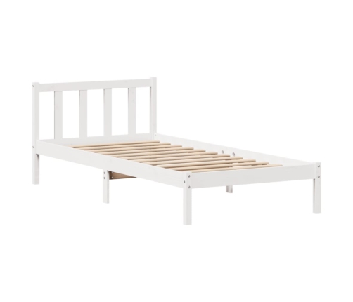 Estructura de cama sin colchón madera de pino blanca 90x200 cm