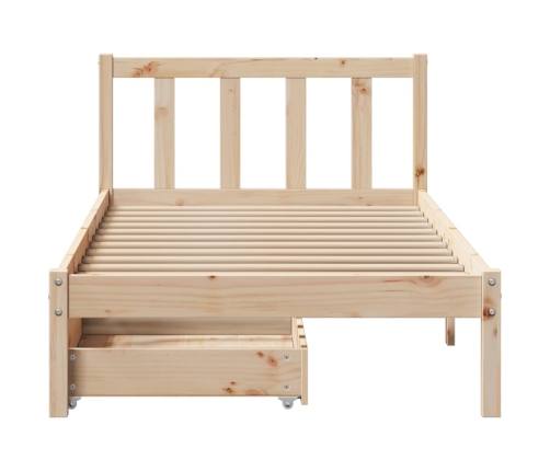 Estructura de cama sin colchón madera maciza de pino 100x200 cm