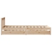 Estructura de cama sin colchón madera maciza de pino 100x200 cm