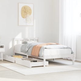 Estructura cama sin colchón madera maciza pino blanca 100x200cm