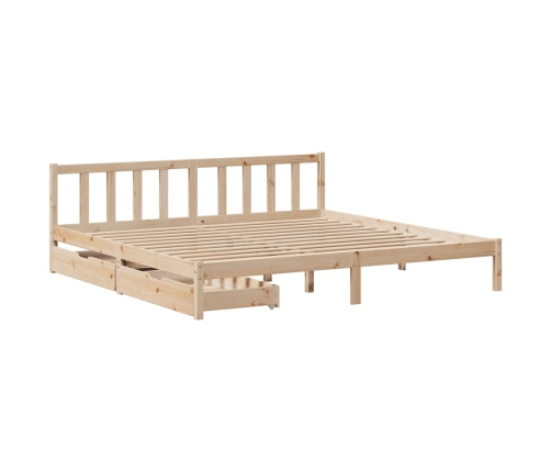 Estructura de cama sin colchón madera maciza de pino 200x200 cm