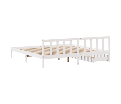 Estructura de cama sin colchón madera maciza blanca 200x200 cm