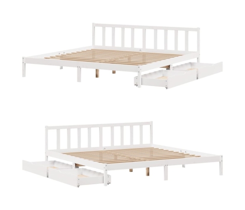 Estructura de cama sin colchón madera maciza blanca 200x200 cm