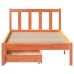 Estructura de cama sin colchón madera maciza marrón 75x190 cm