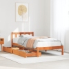 Estructura de cama sin colchón madera maciza marrón 75x190 cm