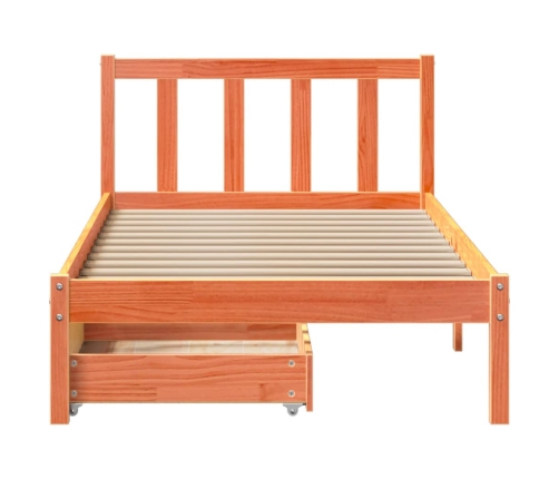 Estructura de cama sin colchón madera maciza marrón 90x190 cm