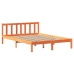 Cama sin colchón madera maciza de pino marrón cera 140x190 cm