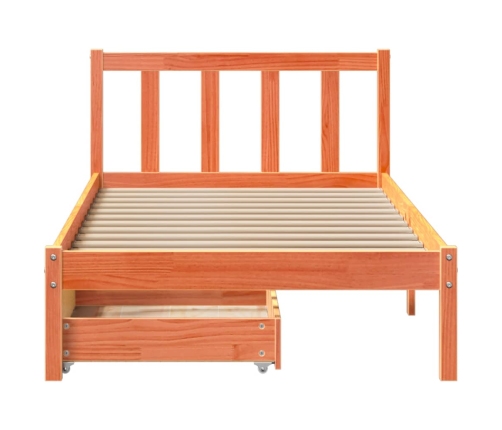 Estructura de cama sin colchón madera de pino marrón 90x200 cm