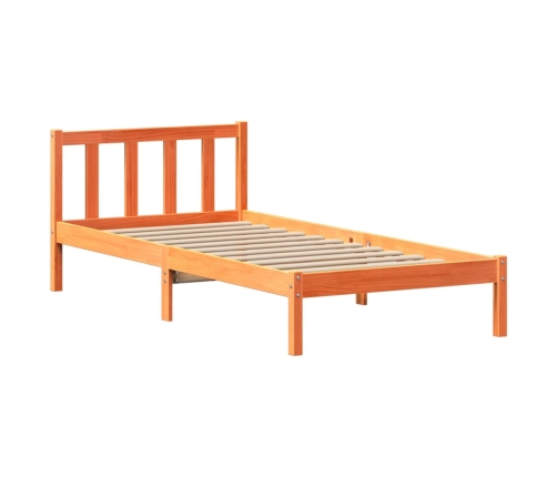Estructura de cama sin colchón madera de pino marrón 90x200 cm