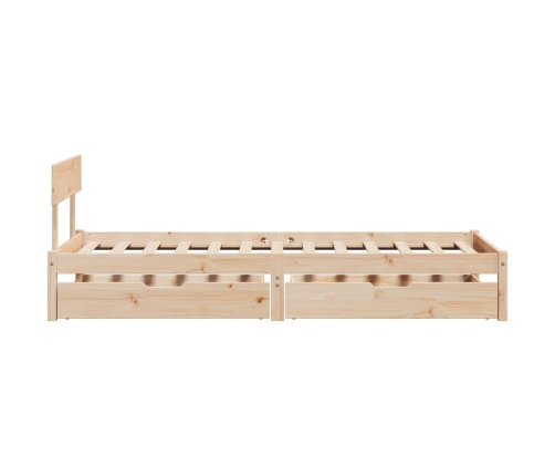 Estructura de cama sin colchón madera maciza pino 75x190 cm