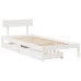 Estructura de cama sin colchón madera maciza blanca 75x190 cm