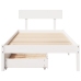 Estructura de cama sin colchón madera maciza blanca 75x190 cm