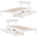 Estructura de cama sin colchón madera maciza blanca 75x190 cm