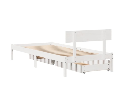 Estructura de cama sin colchón madera maciza blanca 90x190 cm