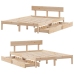 Estructura de cama sin colchón madera maciza de pino 120x190 cm