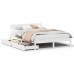 Estructura de cama sin colchón madera maciza blanca 120x190 cm