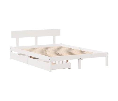 Estructura de cama sin colchón madera maciza blanca 120x190 cm