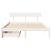Estructura de cama sin colchón madera maciza blanca 120x190 cm