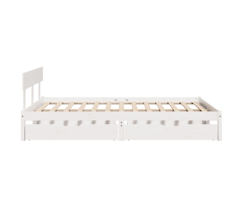 Estructura de cama sin colchón madera maciza blanca 120x190 cm