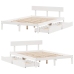 Estructura de cama sin colchón madera maciza blanca 120x190 cm