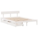 Estructura de cama sin colchón madera de pino blanco 135x190 cm