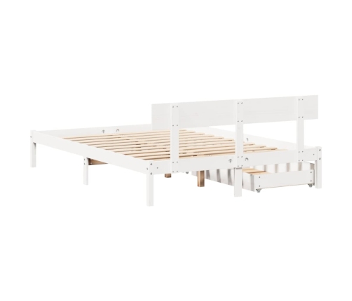 Estructura de cama sin colchón madera de pino blanco 135x190 cm