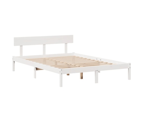 Estructura de cama sin colchón madera de pino blanco 135x190 cm