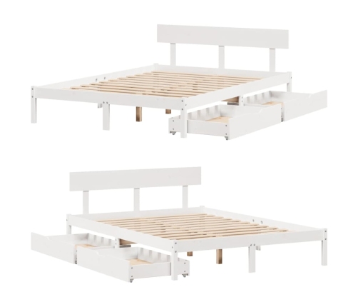 Estructura de cama sin colchón madera de pino blanco 135x190 cm