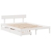 Estructura de cama sin colchón madera de pino blanca 140x190 cm