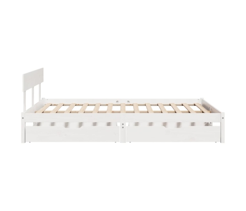 Estructura de cama sin colchón madera de pino blanca 140x190 cm