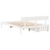 Estructura de cama sin colchón madera de pino blanca 140x190 cm