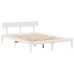 Estructura de cama sin colchón madera de pino blanca 140x190 cm