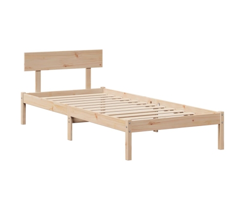 Estructura de cama sin colchón madera maciza de pino 90x200 cm