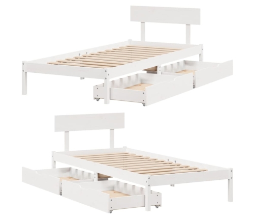 Estructura de cama sin colchón madera de pino blanca 90x200 cm