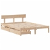 Estructura de cama sin colchón madera de pino blanca 140x200 cm
