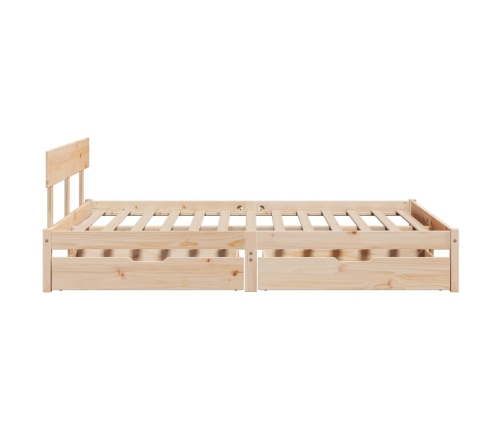Estructura de cama sin colchón madera de pino blanca 140x200 cm
