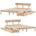 Estructura de cama sin colchón madera de pino blanca 140x200 cm