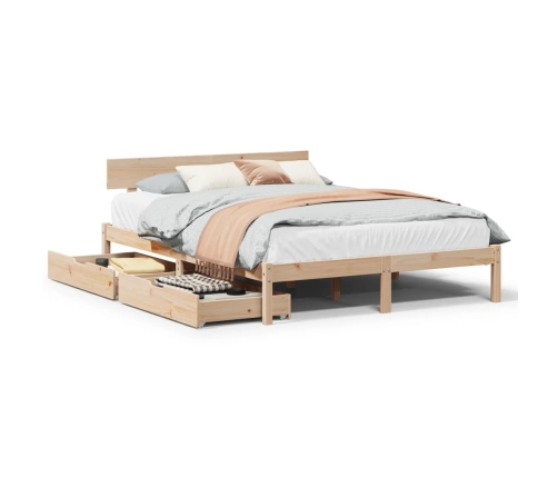 Estructura de cama sin colchón madera de pino blanco 150x200 cm