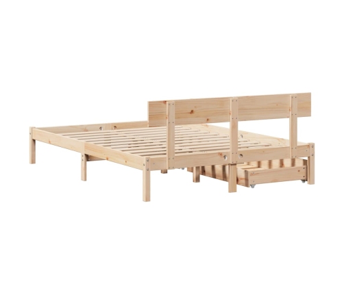 Estructura de cama sin colchón madera de pino blanco 150x200 cm