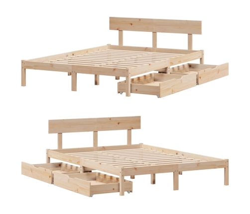Estructura de cama sin colchón madera de pino blanco 150x200 cm