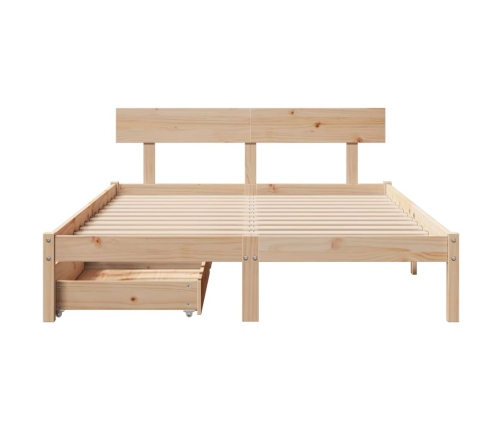 Estructura de cama sin colchón madera maciza de pino 160x200 cm