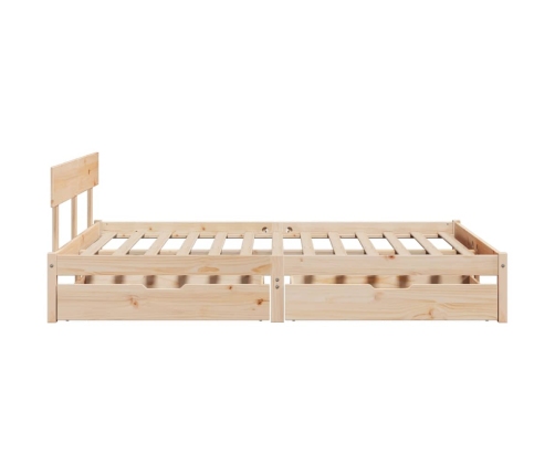 Estructura de cama sin colchón madera maciza de pino 160x200 cm