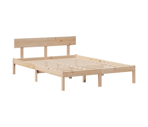 Estructura de cama sin colchón madera maciza de pino 160x200 cm