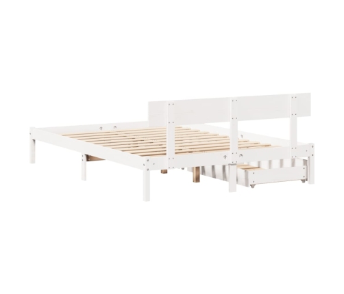 Estructura de cama sin colchón madera maciza de pino 160x200 cm