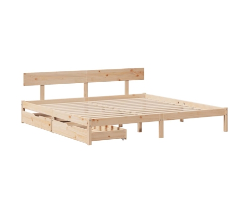 Estructura de cama sin colchón madera maciza de pino 180x200 cm