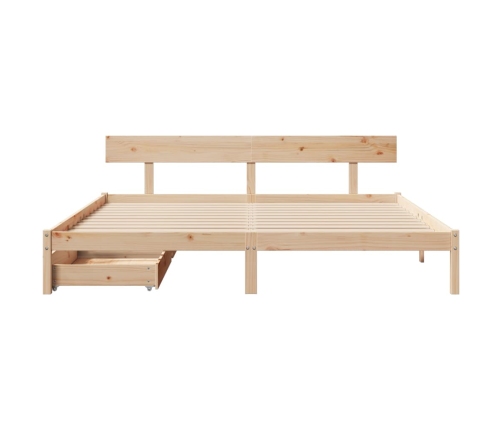 Estructura de cama sin colchón madera maciza de pino 180x200 cm