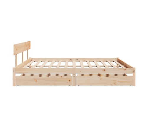 Estructura de cama sin colchón madera maciza de pino 180x200 cm