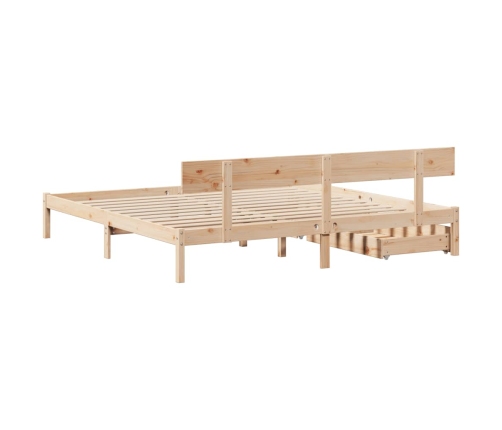 Estructura de cama sin colchón madera maciza de pino 180x200 cm