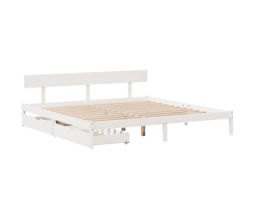 Cama sin colchón madera maciza de pino blanca 180x200 cm
