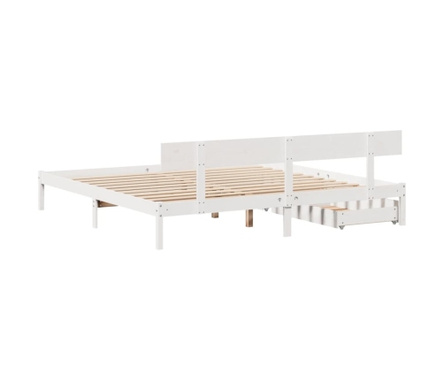 Cama sin colchón madera maciza de pino blanca 180x200 cm